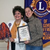 11/17/10 - Speakers: Balboa High School Alumni Association - Italian American Social Club, San Francisco - Bre Jones, right, with Emily Powell after presentation of Balboa’s Award of Appreciation to the club.