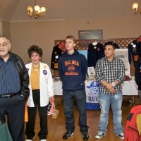 11/17/10 - Speakers: Balboa High School Alumni Association - Italian American Social Club, San Francisco - L to r: Al Gentile (seated), Nick Kafkas, Emily Powell, and three Balboa students talking about Balboa.