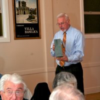 9/15/10 - Speakers: Teen Challenge - Italian American Social Club, San Francisco - Dick Johnson preparing to draw a winner in the raffle; Joe & Emily Farrah and Charlie Bottarini in the foreground.