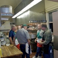 2/20/10 - 27th Annual Crab Feed, Italian American Social Club, San Francisco - The kitchen crew relaxing before some more action.