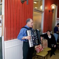 2/20/10 - 27th Annual Crab Feed, Italian American Social Club, San Francisco - Keeping it lively is our accordianist.