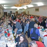 2/20/10 - 27th Annual Crab Feed, Italian American Social Club, San Francisco - From the back of the back room. Included are George Salet, Paul Corvi, Al Gentile, and Roxanne Gentile.