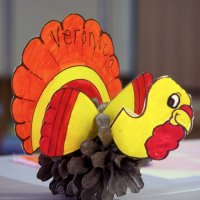 11/19/10 - Annual Thanksgiving Luncheon - Mission Education Center, San Francisco - Table decorations made by students.