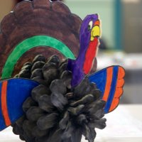 11/19/10 - Annual Thanksgiving Luncheon - Mission Education Center, San Francisco - Table decorations made by students.