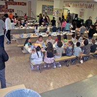 11/19/10 - Annual Thanksgiving Luncheon - Mission Education Center, San Francisco - Chaos as student, teachers, guests, and workers begin to fill the cafeteria.