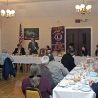 2/16/11 - Annual Student Speaker Contest - Topic: “Enforcing Our Borders: State versus Federal Rights” - Italian American Social Club, San Francisco - A full house looks on as Paul Corvi reads the contest rules. Far table, far side, l to r: Mike Castagnatto, and Charles Bottarini; near side: Emily & Joe Farrah; head table, l to r: Bill Stipinovich, Paul Corvi, Bre Jones, speakers: Jason Wu, Stephanie Sin, and Catherine Suen; near table, left side: l to r: wife & John Paul, guest, Terence Abad, and John Propster; right side: Ric Michell, Frank Gelini, Al Gentile, Arline Thomas, and Margo & Handford Clews.