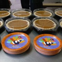 11/18/11 - Annual Thanksgiving Luncheon - Mission Education Center, San Francisco - A sea of pumpkin pies waiting to be served.