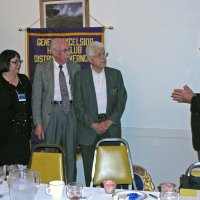 7/18/12 - Installation of Officers at the Italian American Social Club, San Francisco - PDG Eugene Chan, right, installing the club’s Directors that are present; L to R: Viela du Pont, Bill Graziano, and Galdo Pavini.