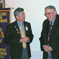 7/18/12 - Installation of Officers at the Italian American Social Club, San Francisco - PDG Eugene Chan, on left, installing Handford Clews as Treasurer.