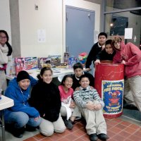 12-19-12 - Leo Toy Drive at Ephphany School Gym with collected toys delivered to the Moscow Street Firehouse.