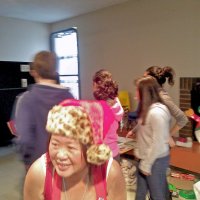 12-1-12 - Leo meeting, decorating party, and Bike Givaway. May Wong in foreground.