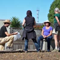 11-5-12 - Athens / Avalon Greenspace in cooperation with SF Park Alliance - Neighborhood volunteers waiting to begin work for the day on the greenspace.