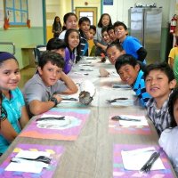 11-16-12 - Thanksgiving Luncheon, Mission Educational Center, San Francisco - Students eagerly waiting for lunch to be served.