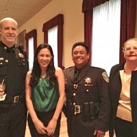 3/30/13 - Police & Firefighters’ Awards Banquet, Patio Espanol Restaurant, San Francisco - L to R: Officer, guest, Officer Wesley Villaruel, and Sharon Eberhardt.