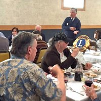 5-4-16 - Italian Americal Social Club, San Francisco - Mario Benavente, candidate for 1st Vice District Governor visiting - L to R, nearest: Bob Fenech, and Sharon Eberhardt; center: Lyle Workman, and Bob Lawhon; far side: George Salet, Zenaida Lawhon, and Ward Donnelly; head table: Mario Benavente, and Viela du Pont.