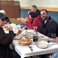 5-4-16 - Italian Americal Social Club, San Francisco - Mario Benavente, candidate for 1st Vice District Governor visiting - Front to back, right: Sharon Eberhardt, and Joe Farrah; left: Bob Fenech, Eddie Marchese, and Margot & Handford Clews.