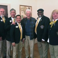 11-16-16 - District Governor Rod Mercado’s Official Visit, Italian American Social Club, San Francisco - L to R: Kevin Guess, Region Chairman, Mario Benavente, 1st Vice District Governor, Rod Mercado, District Governor, Al Gentile, celebrating 60 years of service, Clayton Jolly, Zone Chairman, and Cindy Smith, 2nd Vice District Governor.