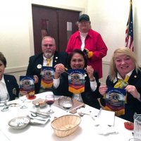 11-16-16 - District Governor Rod Mercado’s Official Visit, Italian American Social Club, San Francisco - L to R: Esther Lee, Past District Governor, Kevin Guess, Region Chairman, Oriye Seyler, Cabinet Secretary, and Cindy Smith, 2nd Vice District Governor; Sharon Eberhardt, Club President (standing).