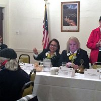 11-16-16 - District Governor Rod Mercado’s Official Visit, Italian American Social Club, San Francisco - L to R: Kevin Guess, Region Chairman, Bob Lawhon (foreground), Oriye Seyler, Cabinet Secretary, Cindy Smith, 2nd Vice District Governor, and Sharon Eberhardt, Club President.