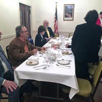 11-16-16 - District Governor Rod Mercado’s Official Visit, Italian American Social Club, San Francisco - L to R, left side: Ward Donnelly, Ernie Brahn, Esther Lee, Past District Governor, and Kenin Guess, Region Chairman; right: Zenaida Lawhon (standing); head: Sharon Eberhardt, Club President, and Rod Mercado, District Governor.