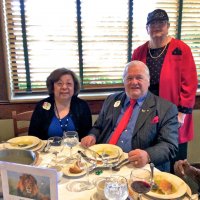 7-16-16 - 67th Installation of Officers, Basque Cultural Center, South San Francisco - L to R, seated: Yvonne & Emil Kantola, and Verdie Thompson; standing: Sharon Eberhardt.