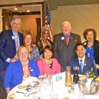 7-16-16 - 67th Installation of Officers, Basque Cultural Center, South San Francisco - L to R, front row: Cindy Smith, Rose Benavente, and District Governor Rod Mercado; back row: Mario Benavente, May Wong, Verdie Thompson, and Emil & Yvonne Kantola.