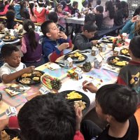 11-18-16 - MEC Thanksgiving Luncheon, Mission Education Center, San Francisco - Students enjoying lunch.