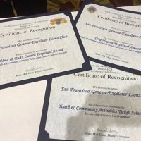 5-15-16 - District 4-C4 Convention, Red Lion Inn, Sacramento - The three Certificates of Recognition received for our efforts in the Youth & Community Activities Raffle.