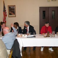 10/18/17 - District 4-C4 Governor Mario Benavente's Official Visitation, Italian American Social Club - Table on left: Lions Ward Donnelly and Bill Graziano. Head table: Lions ZC Maryah Tucker, 1st VDG Lynda Taylor Bellinger, DG Mario Benavente, President Sharon Eberhardt, and 2nd VDG Helen Casaclang.
