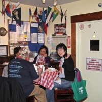 2-18-17 - 32nd Annual Crab Feed, Mariposa Hunters Point Yacht Club, San Francisco - Bob Lawhon with Susie Moy and friends tucked in a corner.