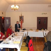 1-18-17 - Student Speaker Contest, Italian American Social Club, San Francisco - Topic: Is the Right to Privacy a Threat to Our National Security - L to R, left side: Emily Powell, Enrico Micheli, judge, Ellen Paul, judge, and Paul Corvi; right side: John Paul, judge, and Paul Gelini, judge.