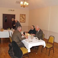 1-18-17 - Student Speaker Contest, Italian American Social Club, San Francisco - Topic: Is the Right to Privacy a Threat to Our National Security - Left side: John Paul, judge; right side, front to back: Ward Donnelly, Ernie Brahn; head table, L to R: Joe Farrah, Paul Gelini, judge.