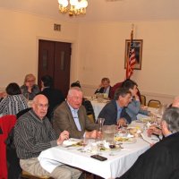 1-18-17 - Student Speaker Contest, Italian American Social Club, San Francisco - Topic: Is the Right to Privacy a Threat to Our National Security - Near table, right side, front to back: Bob Fenech, Ward Donnelly, Ernie Brahn, and Paul Gelini, judge;, far aide: Bill Graziano, Johhn Paul, judge, parent, Aidan O’Sullivan, contestant; far table, near side: Viela du Pont, parent, Pui Yen Sylvia Ko, contestant; far side: Enrico Micheli, judge, Ellen Paul, judge; head, L to R: Paul Corvi, and Joe Farrah.