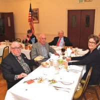 06/20/18 - 69th Installation of Officers, Italian American Social Club, San Francisco - Far left and Head Table: Lions Al Gentile, Lion President Sharon Eberhardt, and Joe Farrah. Near table, left: Lions Bob Lawhon and Bill Graziano. Near table right: Kathy and Lion George Salet, incoming President.