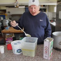 2/24/18 - 33rd Annual Crab Feed - Lion Bob Fenech preparing the marinade for the crab.