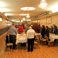 4/18/18 - 2018 Y & C Drawing, IASC - All the winners have been drawn and members and guests stand in preparation of the invocation to begin the Club meeting.