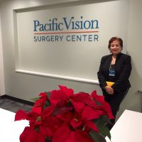 12/6/19 - Lions Zenaida & Robert Lawhon’s visit to the Pacific Vision Surgery Center - Lion Zenaida Lawhon in the reception area.