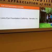 12/6/19 - Lions Zenaida & Robert Lawhon’s visit to the Pacific Vision Surgery Center - rolling display of donors to the Pacific Vision Surgery Center highlighting the Lions Eye Foundation of CA-NV, Inc.