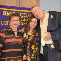 7/17/21 - 72nd Installation of Officers, Basque Cultural Center, South San Francisco - L to R: Rebecca Rondeau, Macy Mak Chan, and Steve Martin. Photo courtesy of Michael Chan.