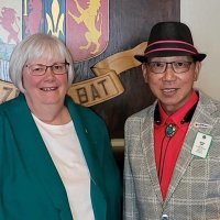 7/17/21 - 72nd Installation of Officers, Basque Cultural Center, South San Francisco - Denise Kelly and Michael Chan. Photo courtesy of Michael Chan.