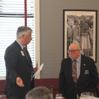 7/17/21 - 72nd Installation of Officers, Basque Cultural Center, South San Francisco - Mario Benavente with Bob Lawhon taking his oath of office as President.