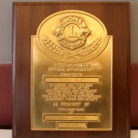 7/17/21 - 72nd Installation of Officers, Basque Cultural Center, South San Francisco - George Salet’s Past President’s plaque for having served two terms, 2018 - 2020.