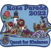 July 2021 - Banner patch received for our support of teh Lions International Rose Parade float in 2022.