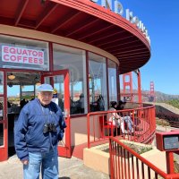 4-5-22 - Joe Farrah at the Round House Cafe at the Golden Gate Bridge toll plaza where he almost walked on the bridge for the first time.