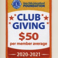 8-25-21 - Banner patch from Lions Clubs International Foundation for our cumulative support of the Foundation during the 2020-21 fiscal year.
