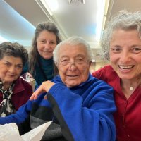 2-25-23 - 36th Annual Crab Feed - St. Philip the Apostle Church, San Francisco - Joe Farrah, with guests, L to R, guest, Anne Severs, and Terry Farrah.