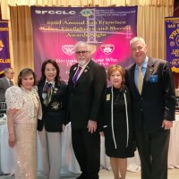 4-25-25 - San Francisco Coordinating Council of Lions Clubs, 62nd Annual Police, Firefighters, and Sheriffs Awards, Dominic’s San Francisco - Stephen Martin, on right, with fellow Lions and District Govenor Clayton Jolley (center).