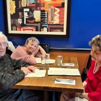 3-29-26 - Terry Farrah: “Our cherished friend Marion Bellan took me and Dad out to lunch. At Bursa in the West Portal district of San Francisco. Marion is my role model for how to look fabulous in old age.”