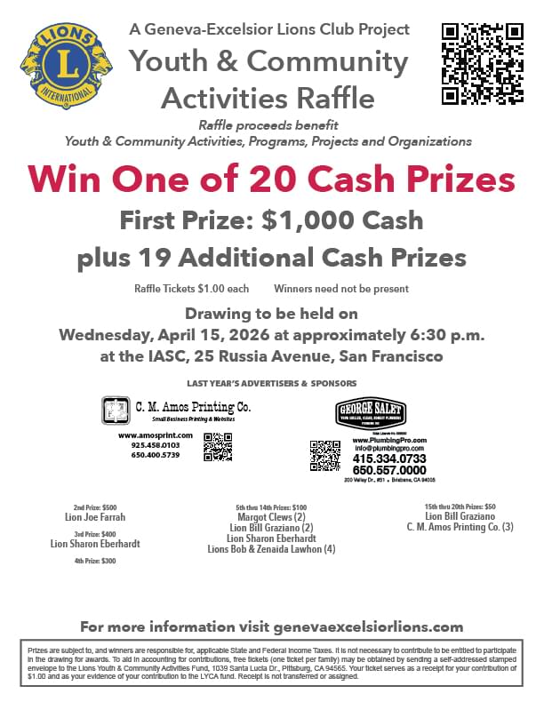 2025-26 Youth & Community Activities Raffle Flyer