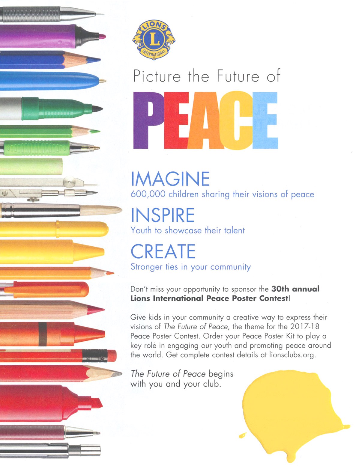 Announcing the 2017-18 Peace Poster Contest